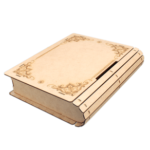 Caixa Livro Com Gaveta Grande Laser 26x21x6